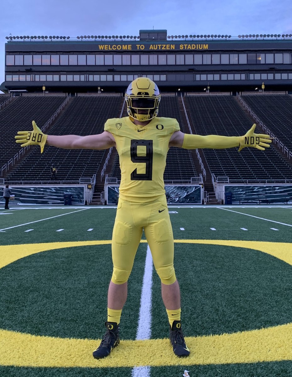 Dollar at Autzen Stadium on a visit to Oregon.